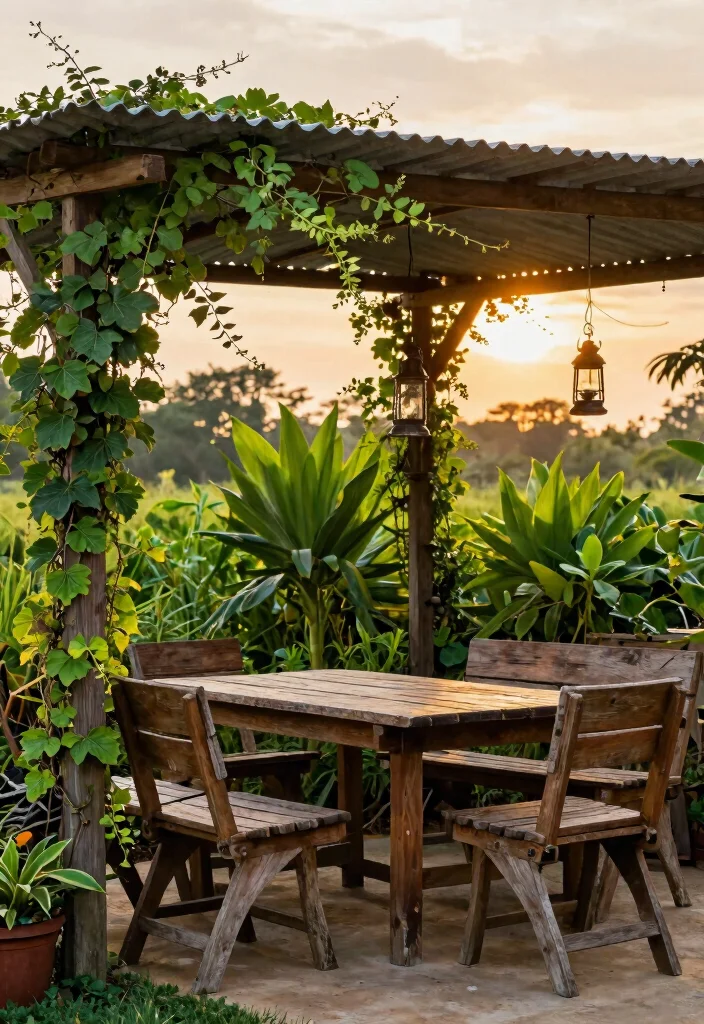7 Durable Awning Ideas for Patio Metal Roof Designs 2. Rustic Charm with Corrugated Metal 0