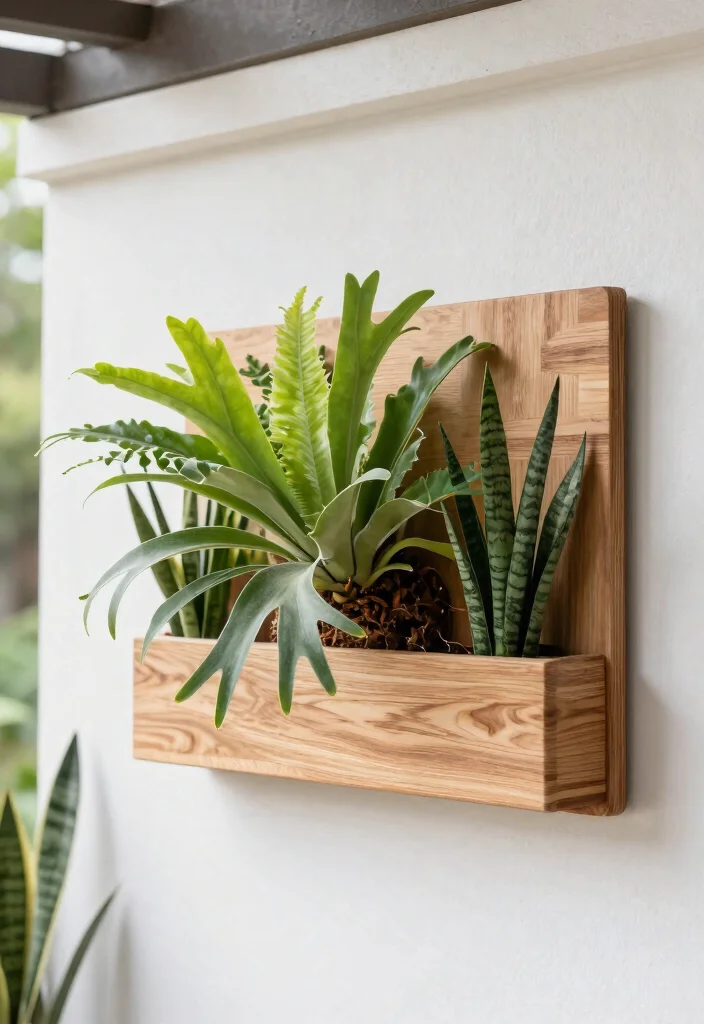 7 Lush Fern Window Box Ideas for Shady Patios 3. Modern Minimalism with Staghorn Ferns 0