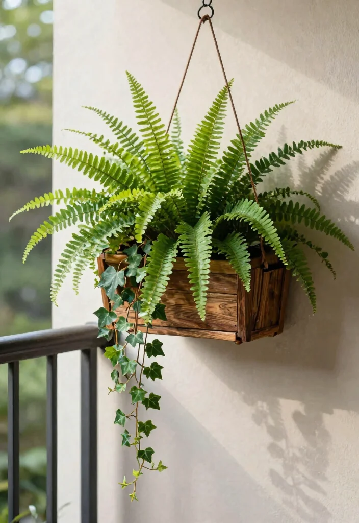 7 Lush Fern Window Box Ideas for Shady Patios 5. Hanging Fern Window Boxes 0