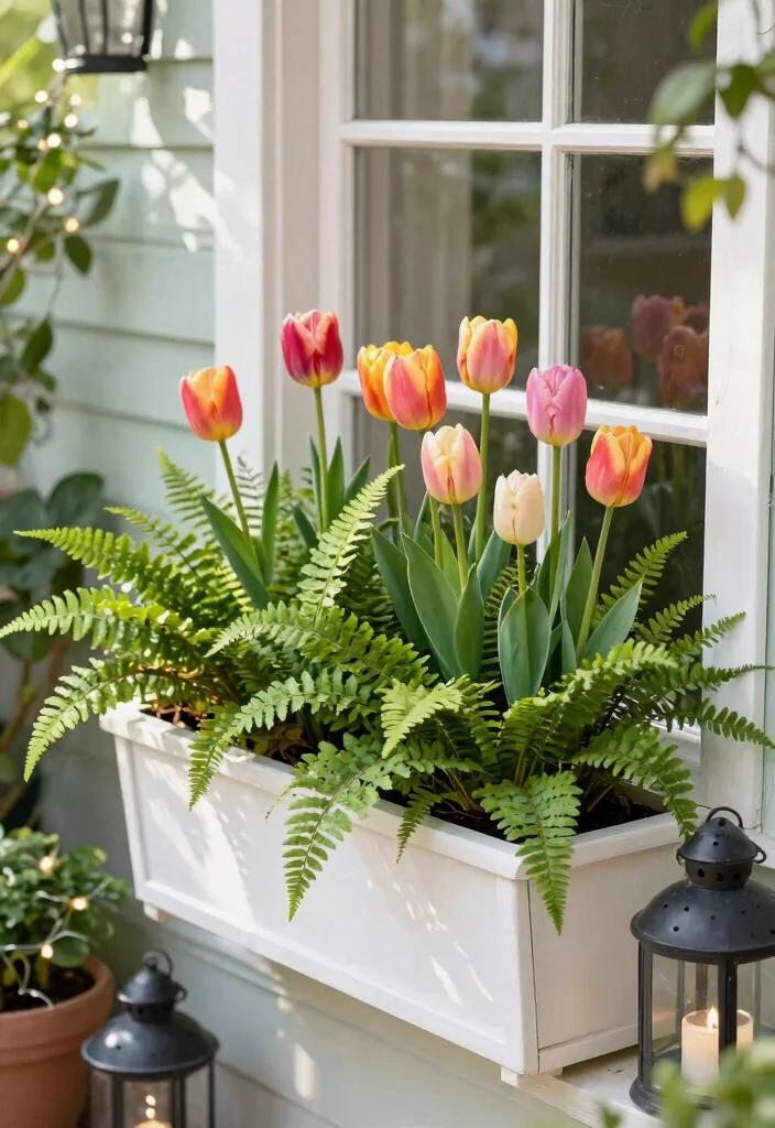 7 Lush Fern Window Box Ideas for Shady Patios 7. Seasonal Decor with Ferns 0