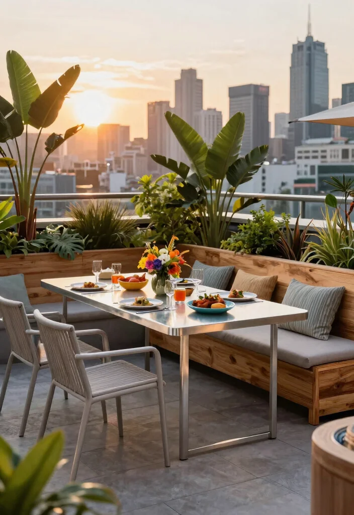 7 Luxury Rooftop Patio Decor Ideas for Urban Views 2. Stylish Eco Friendly Furniture 0