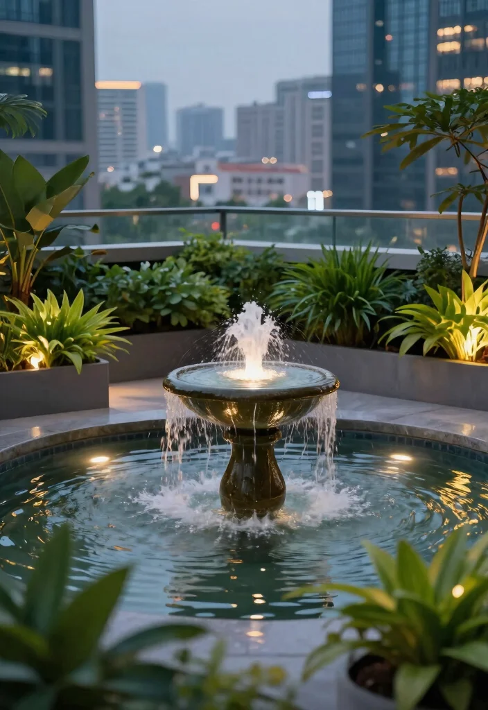 7 Luxury Rooftop Patio Decor Ideas for Urban Views 4. Incorporating Water Features 0