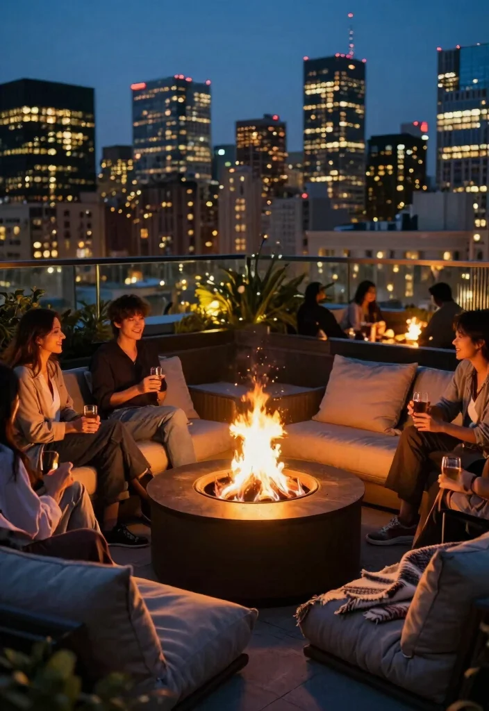 7 Luxury Rooftop Patio Decor Ideas for Urban Views 7. Cozy Fire Pit Area 0