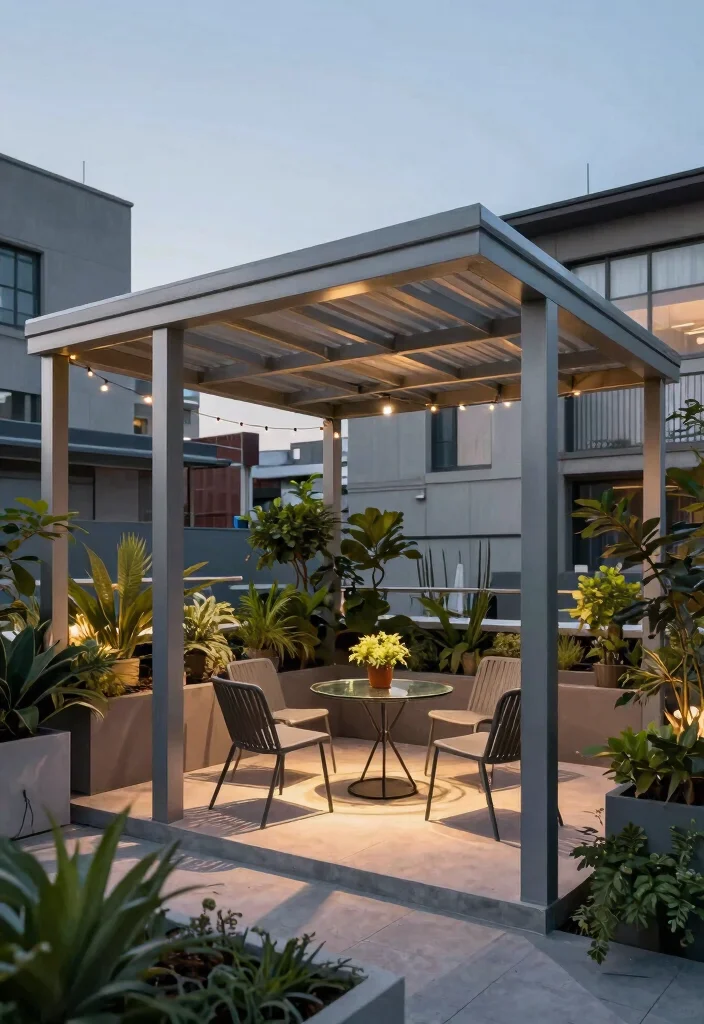 7 Modern Steel Awning Ideas for Industrial Style 1. Sleek Minimalist Steel Canopies 0