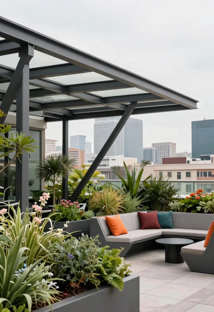 7 Modern Steel Awning Ideas for Industrial Style 4. Contemporary Geometric Shapes 0