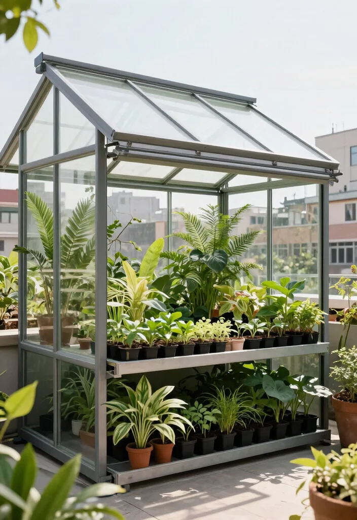 7 Modern Steel Awning Ideas for Industrial Style 6. Integrated Greenhouse Awnings 0