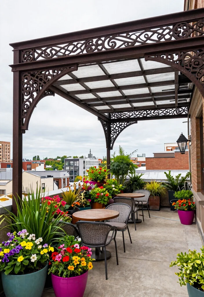 7 Modern Steel Awning Ideas for Industrial Style 7. Artistic Steel Awning Designs 0