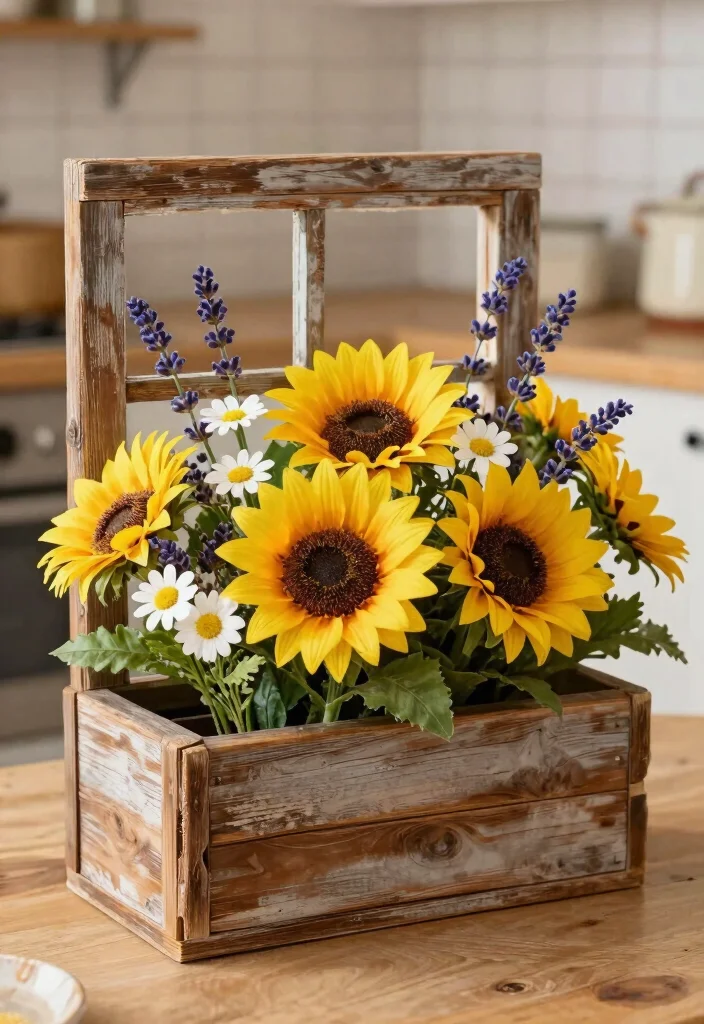 7 Realistic Fake Flower Window Box Ideas for Easy Care 5. Rustic Farmhouse Floral 0