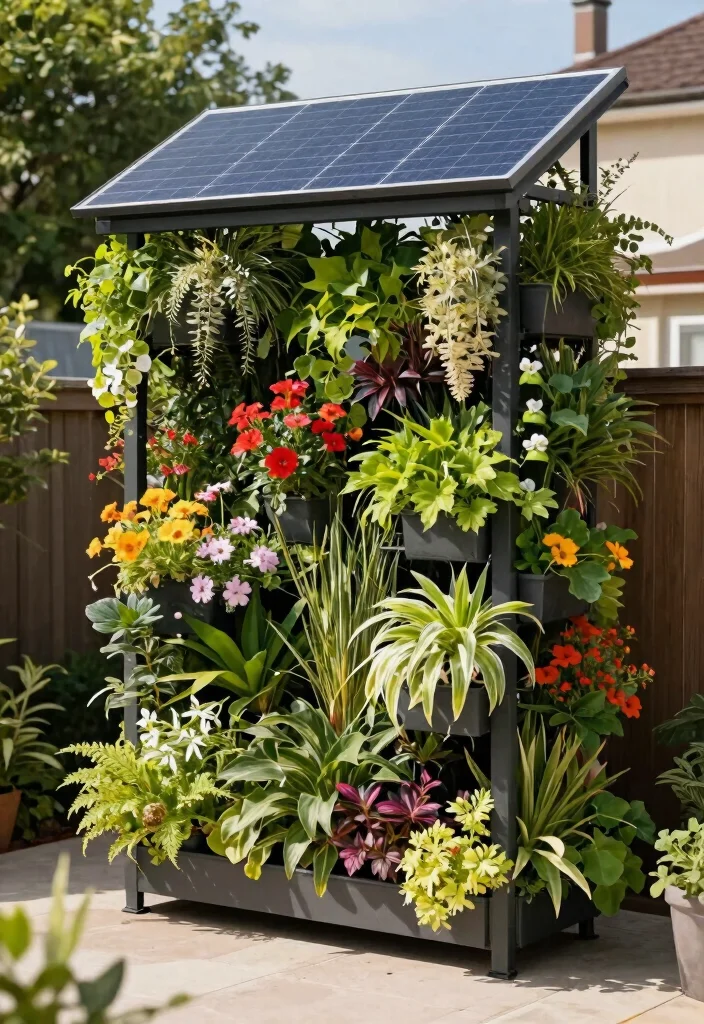 7 Smart Solar Panel Awning Ideas for Sustainable Power 6. Vertical Garden Awning 0