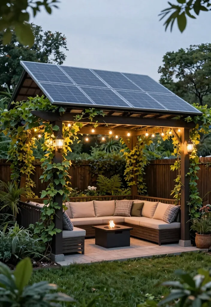 7 Smart Solar Panel Awning Ideas for Sustainable Power 7. Pergola with Solar Panels 0