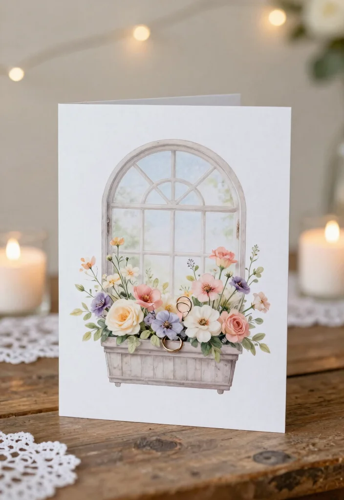 7 Unique Window Box Card Ideas for DIY Crafts 7. Nature Themed Wedding Card 0