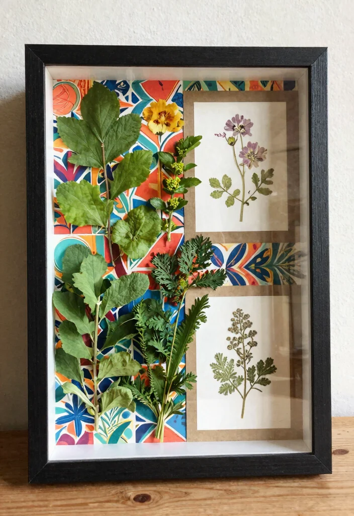 7 Unique Window Shadow Box Ideas for Decor Indoor Herb Garden Edition 4. Shadow Box with Herb Wall Art 0