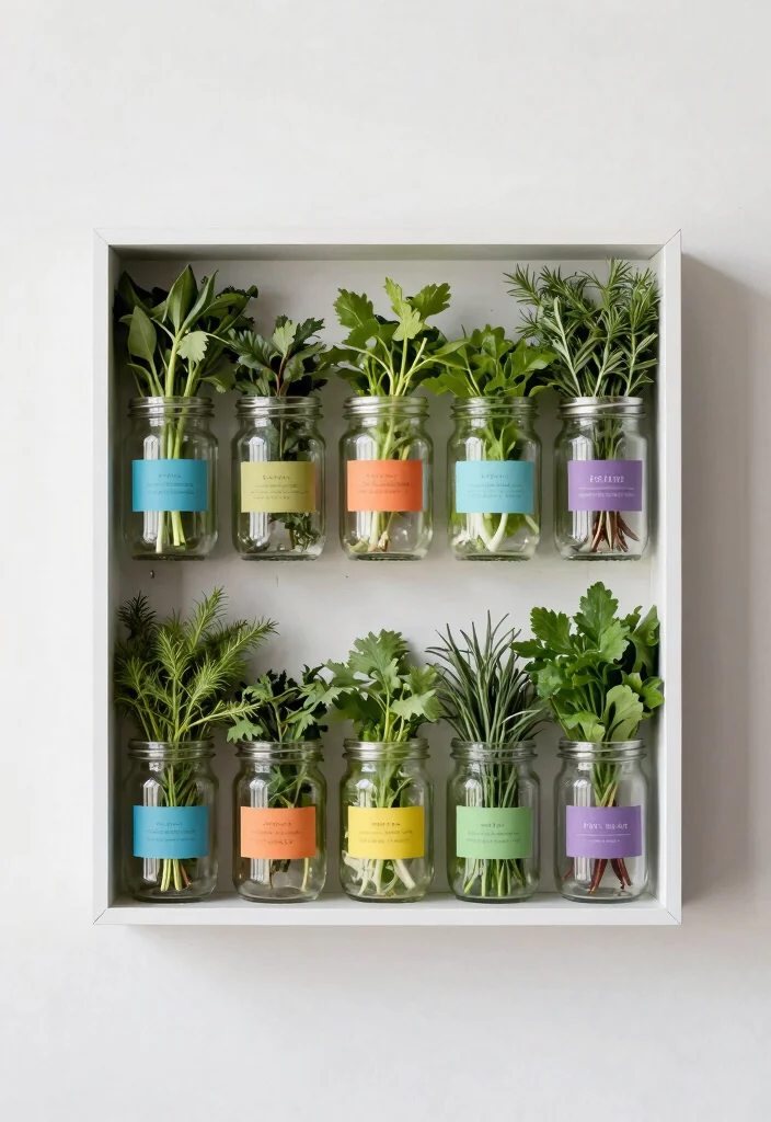 7 Unique Window Shadow Box Ideas for Decor Indoor Herb Garden Edition 6. Magnetic Shadow Box for Herb Glass Jars 0