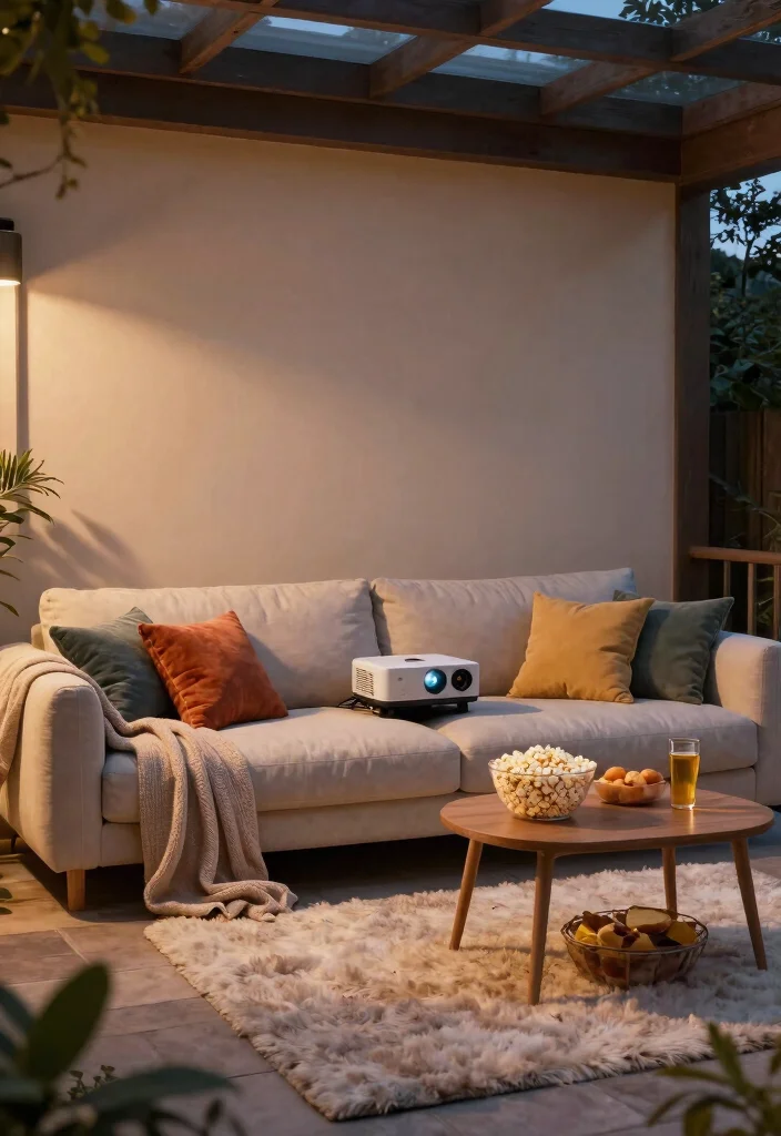 8 Best Enclosed Patio Decor Ideas for Extra Rooms 4. Cozy Movie Corner 0