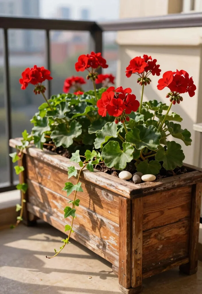 8 Classic Geranium Window Box Ideas for Summer Color 1. Classic Red Geraniums in Rustic Wooden Boxes 0