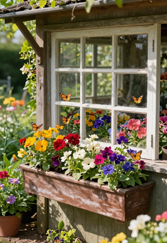 8 Cute Shed Window Planter Ideas to Enhance Your Shed 7. Butterfly Garden Box 0