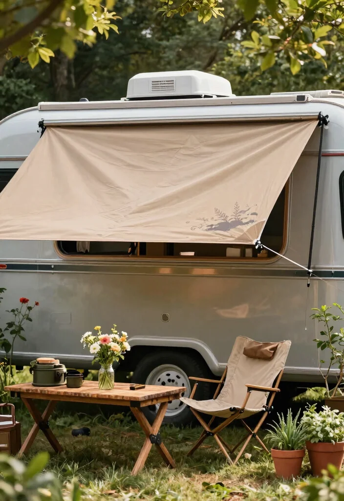 8 Durable Trailer Awning Ideas for Camping Comfort 1. Eco Friendly Canvas Awnings 0