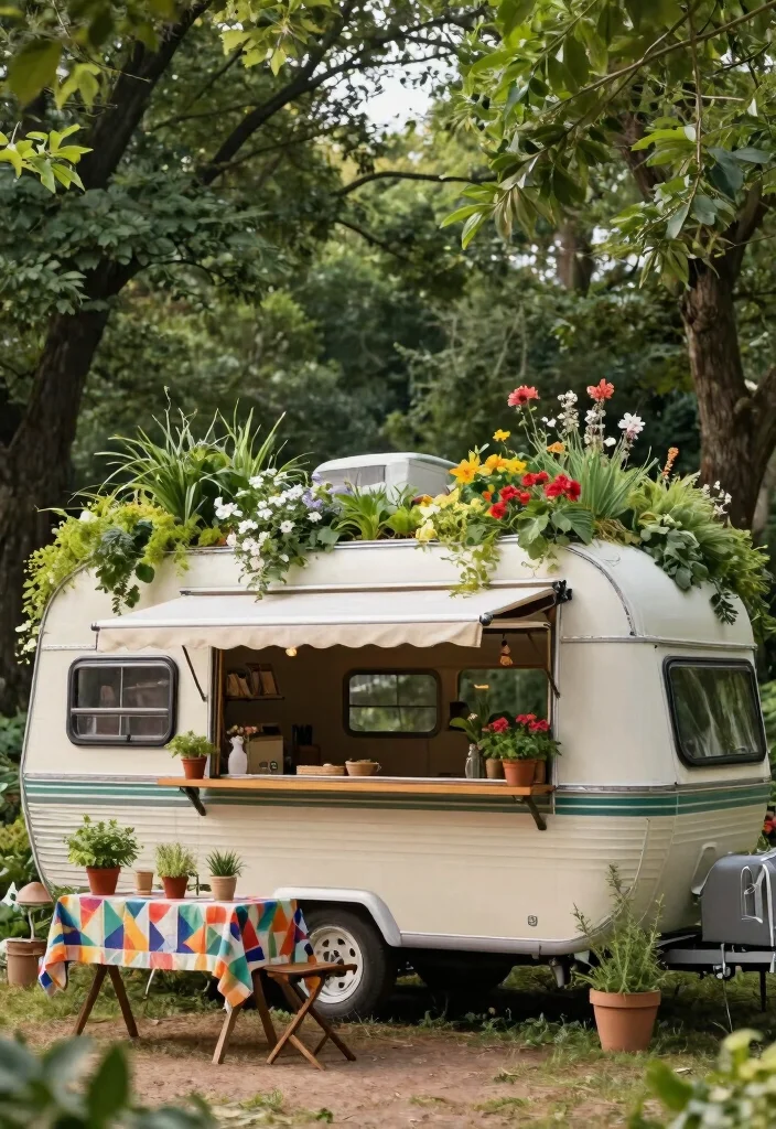 8 Durable Trailer Awning Ideas for Camping Comfort 6. Green Roof Awnings 0
