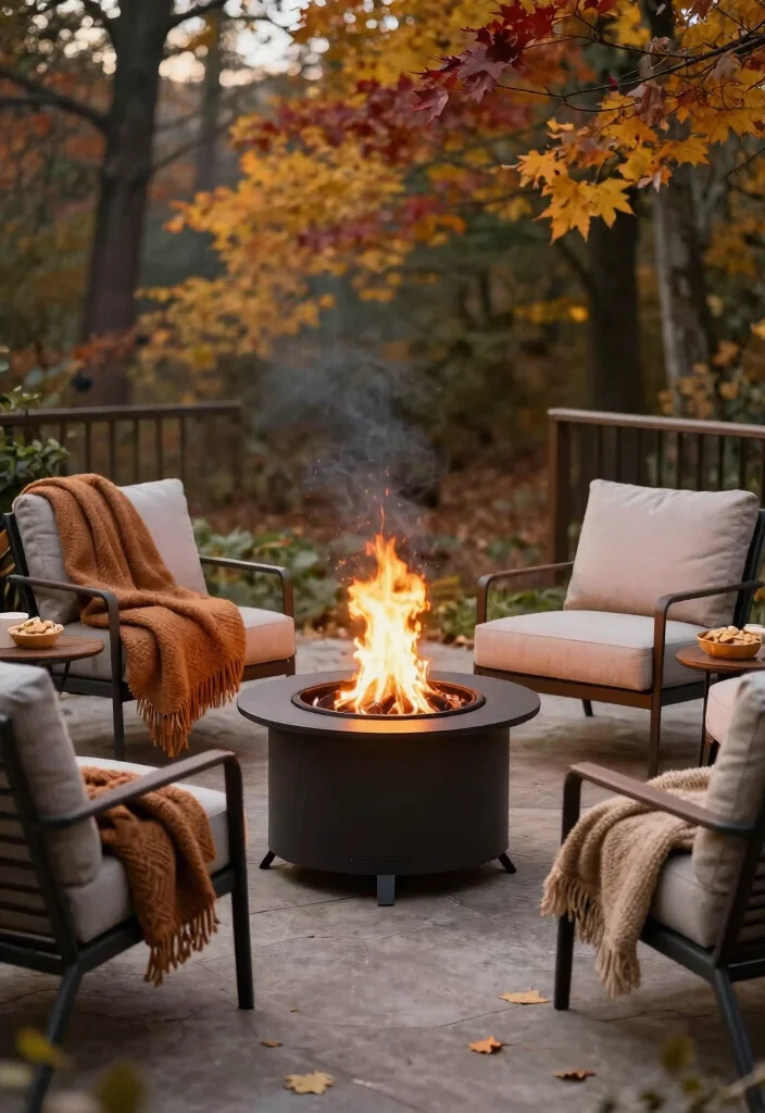 8 Festive Front Patio Fall Decor Ideas for Autumn Charm 6. Create a Fire Pit Oasis 0