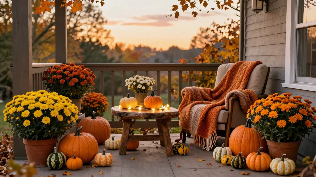 8 Festive Front Patio Fall Decor Ideas for Autumn Charm