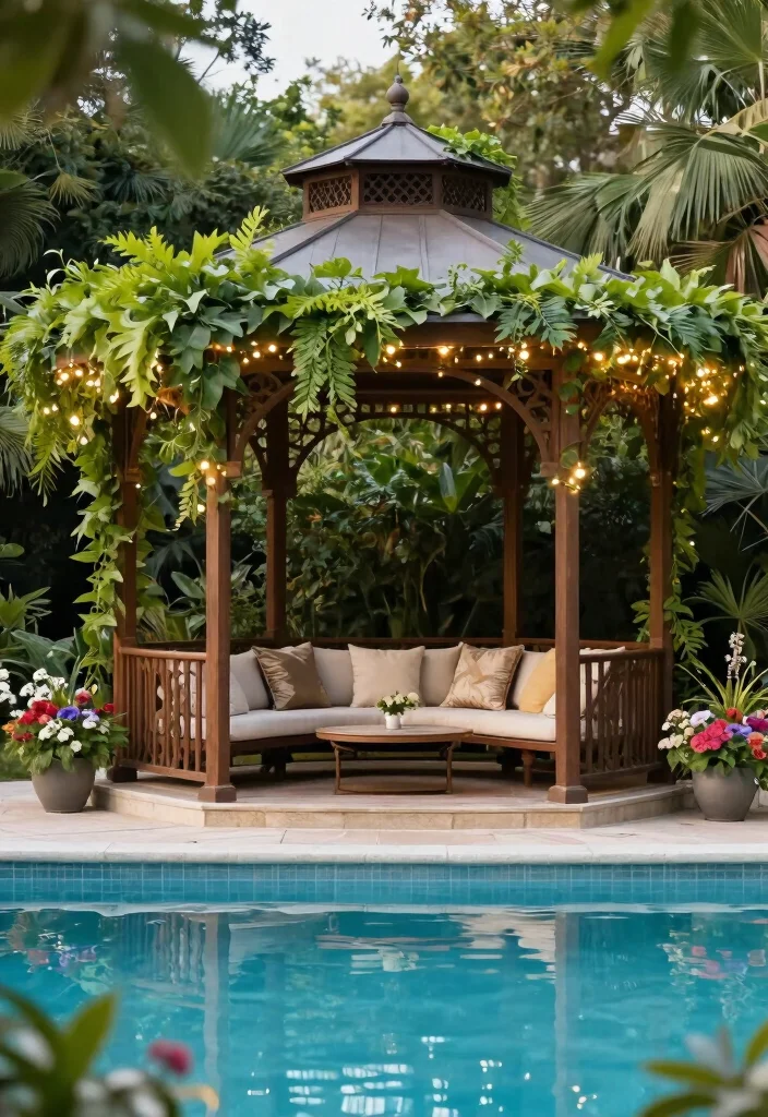8 Soothing Pool Awning Ideas for a Resort Style Vibe 6. Stylish Gazebos 0