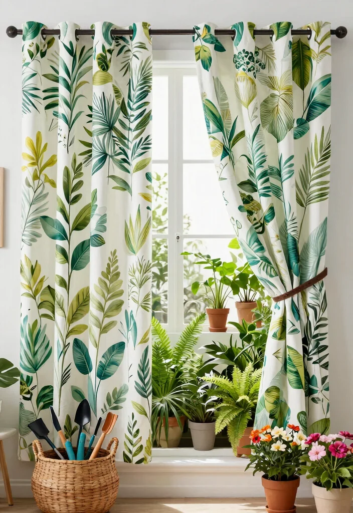 8 Stylish Box Window Curtains Ideas for Privacy 6. Printed Canvas Curtains for Artistic Flair 0