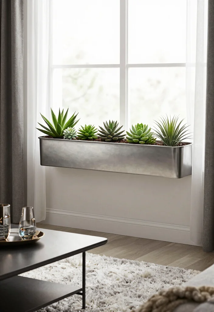 8 Stylish Window Box Valance Ideas for Interior 2. Elegant Metal Planter Valance 0