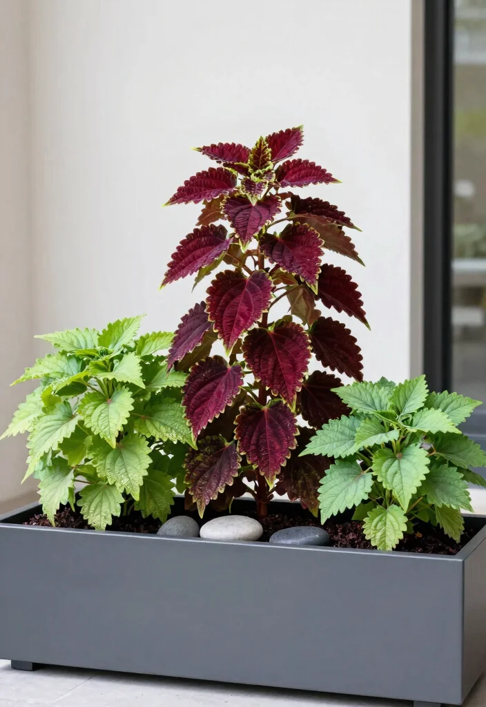 8 Vibrant Coleus Window Box Ideas for Foliage Lovers 2. Monochromatic Magic 0