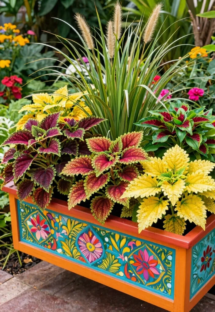 8 Vibrant Coleus Window Box Ideas for Foliage Lovers 3. Tropical Vibe 0