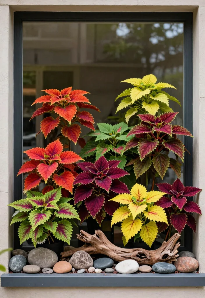 8 Vibrant Coleus Window Box Ideas for Foliage Lovers 8. Artistic Abstract 0