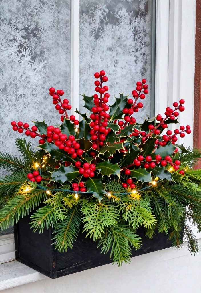 9 Beautiful Winter Window Box Ideas That Stay Green 3. Berry Brightness 0