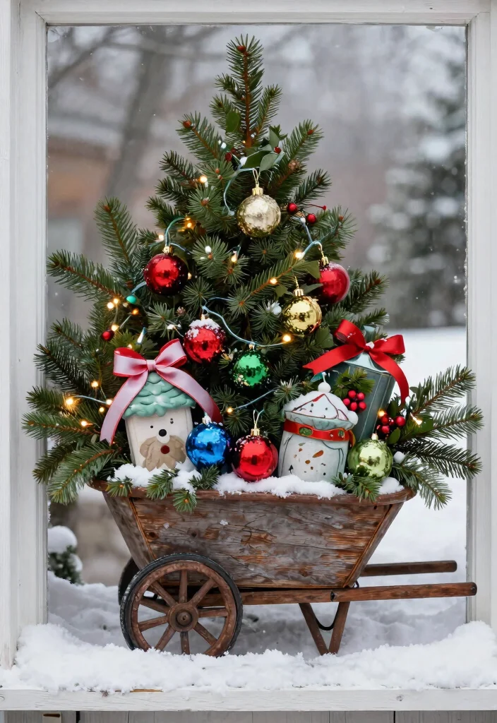 9 Beautiful Winter Window Box Ideas That Stay Green 5. Whimsical Touch with Unique Containers 0