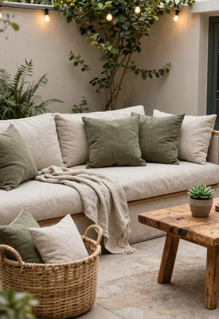9 Calm Neutral Patio Decor Ideas for a Minimalist Look 1. Earthy Textiles for Comfort 0