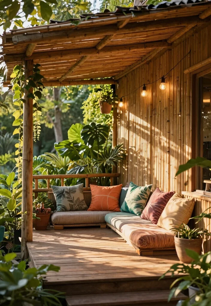 9 Classic Front Porch Awning Ideas for Summer Comfort 1. Natural Bamboo Awnings 0