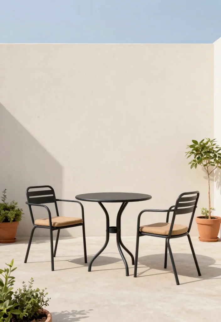 9 Cozy Patio Conversation Set Ideas and Decor Layouts 1. Minimalist Metal Marvel 0