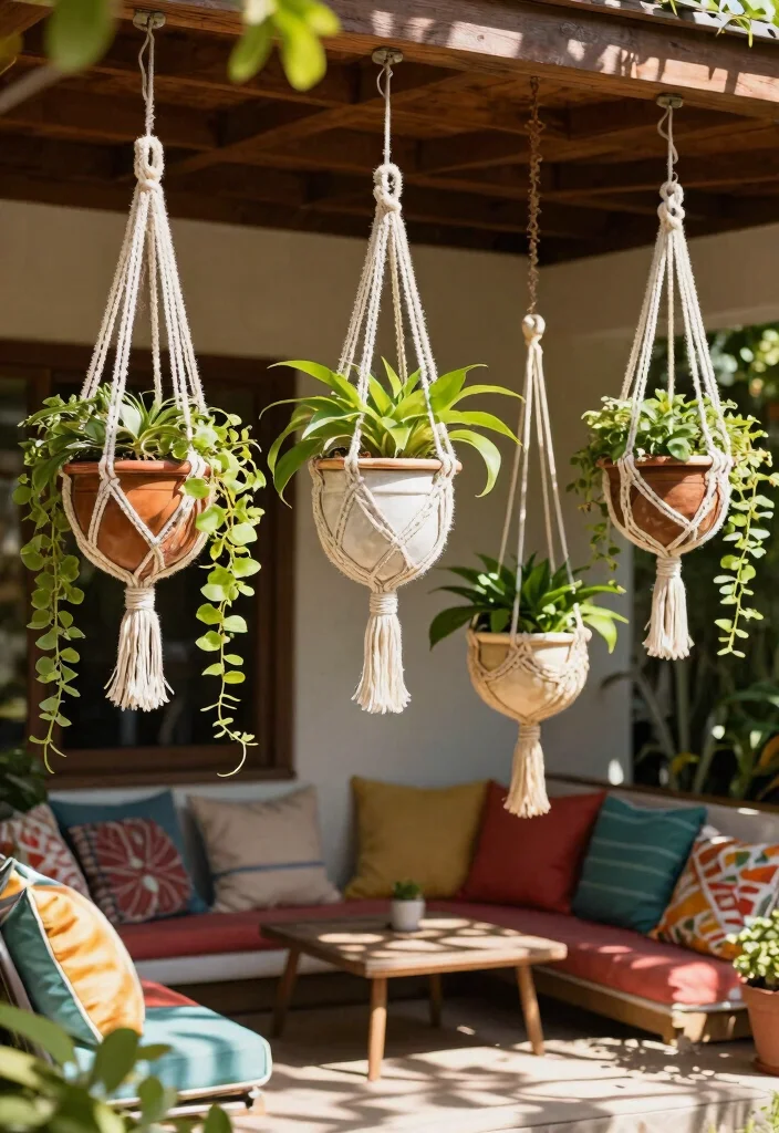 9 Lush Green Patio Decor Ideas for Garden Lovers 2. Hanging Planters 0