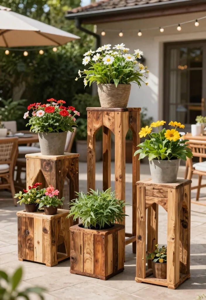 9 Lush Green Patio Decor Ideas for Garden Lovers 6. DIY Plant Stands 0