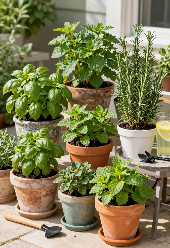 9 Lush Green Patio Decor Ideas for Garden Lovers 7. Potted Herb Gardens 0