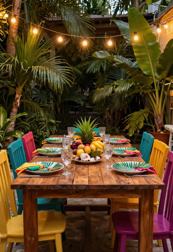 9 Lush Tropical Patio Decor Ideas for an Island Escape 3. Create an Island Inspired Dining Space 0
