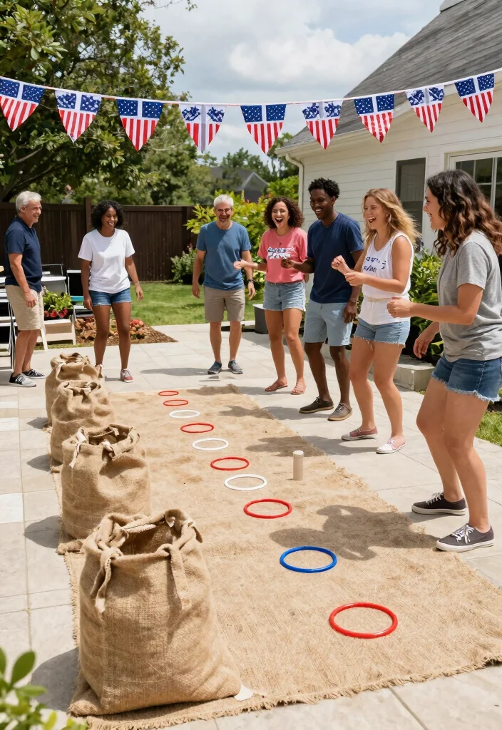 9 Patriotic 4th of July Terrace Decor Ideas for Guests 9. Interactive Games with a Patriotic Twist 0