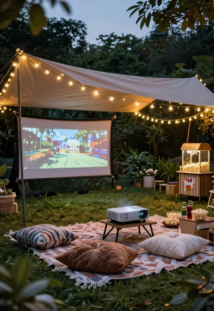 9 Smart Sunsetter Awning Ideas for Your Patio 3. Garden Movie Night 0