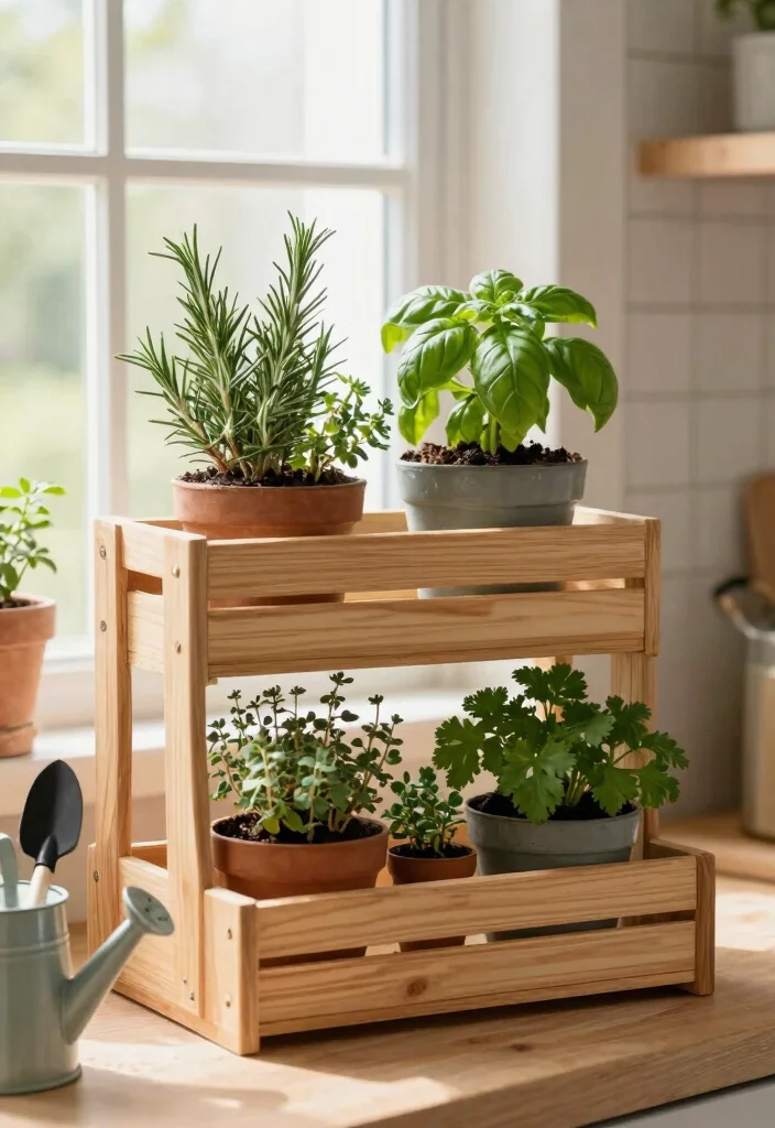 9 Useful Kitchen Window Box Ideas for Fresh Herb Growing 1. Multi Tiered Herb Box 0