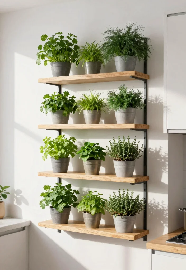9 Useful Kitchen Window Box Ideas for Fresh Herb Growing 6. Vertical Garden Shelves 0