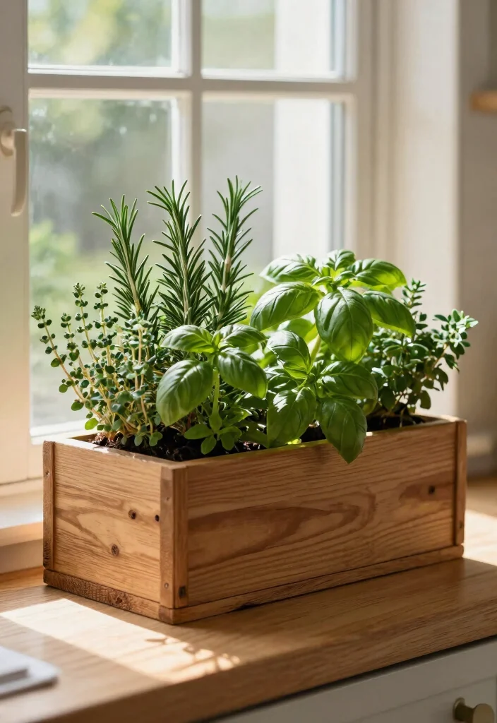 9 Useful Kitchen Window Box Ideas for Fresh Herb Growing 7. Classic Wooden Window Box 0