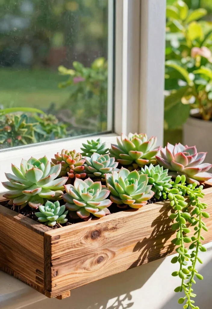9 Vibrant Window Flower Box Ideas for Full Sun Exposure 2. Sunny Succulent Showcase 0