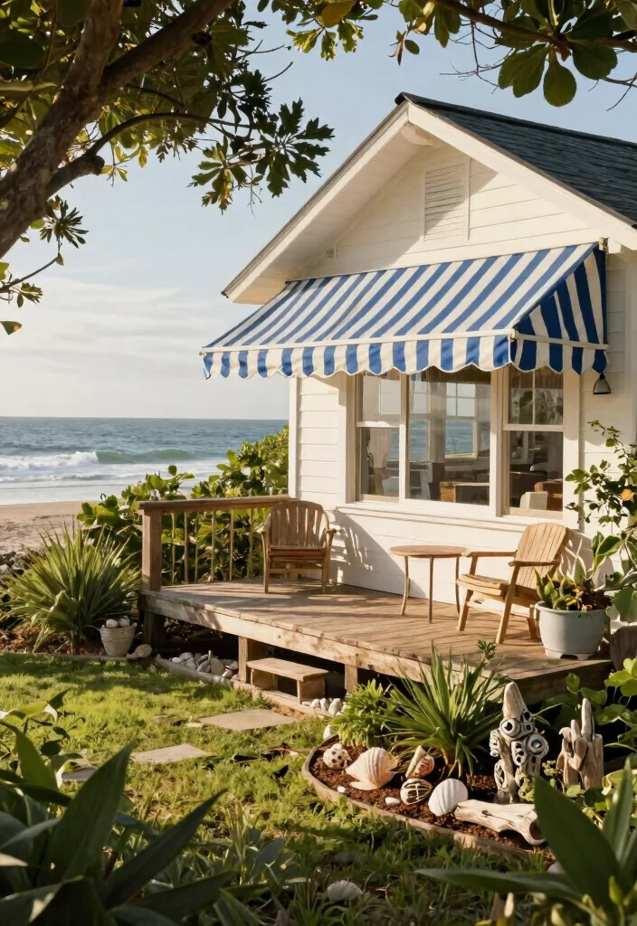 9 Vintage Window Awning Ideas to Cool Your Home Naturally 1. Nautical Stripes for Coastal Vibes 0