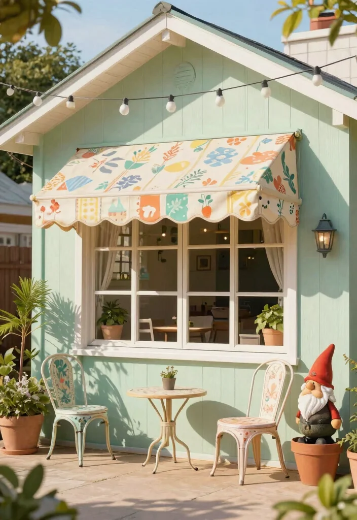 9 Vintage Window Awning Ideas to Cool Your Home Naturally 3. Vintage Canvas for Retro Appeal 0
