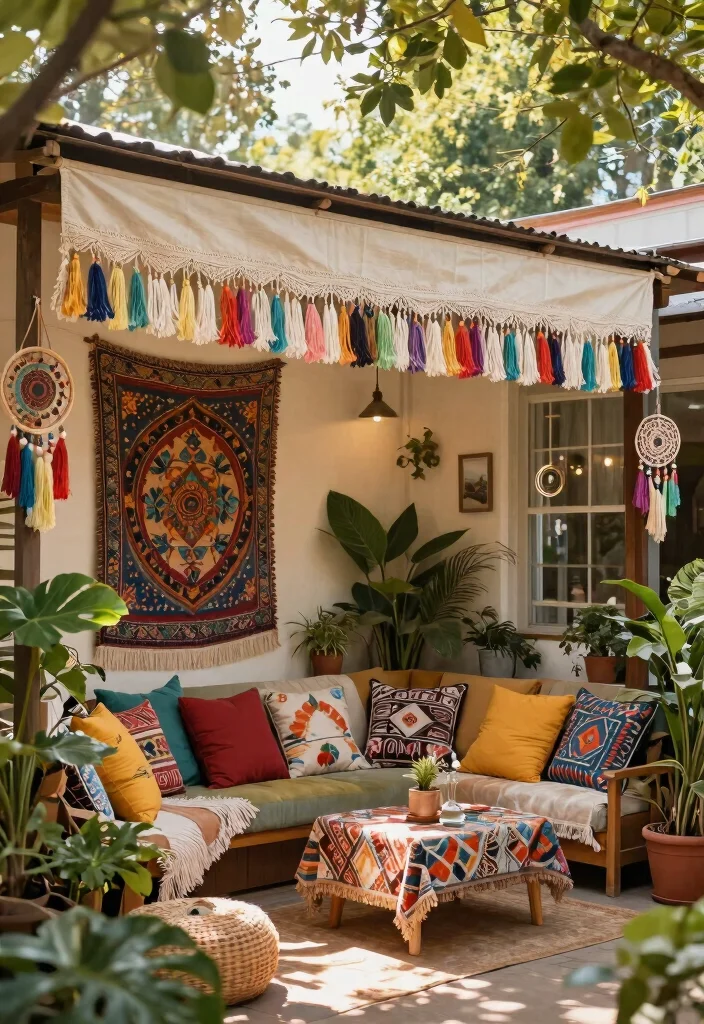 9 Vintage Window Awning Ideas to Cool Your Home Naturally 5. Bohemian Fringe Awnings for a Whimsical Touch 0