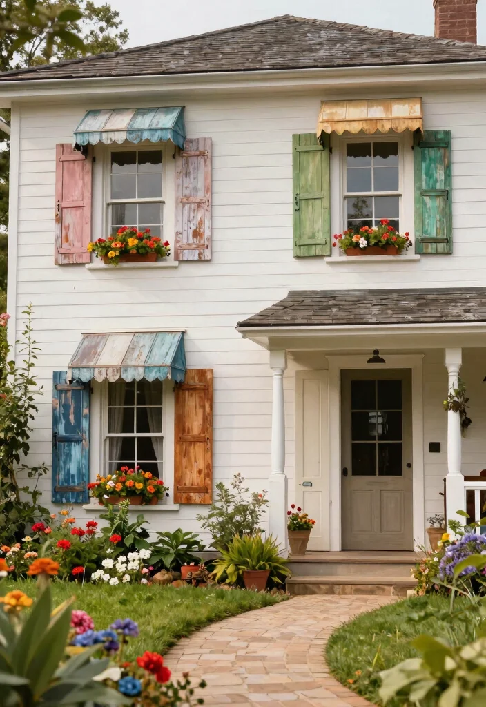 9 Vintage Window Awning Ideas to Cool Your Home Naturally 6. Repurposed Shutters as Awnings 0