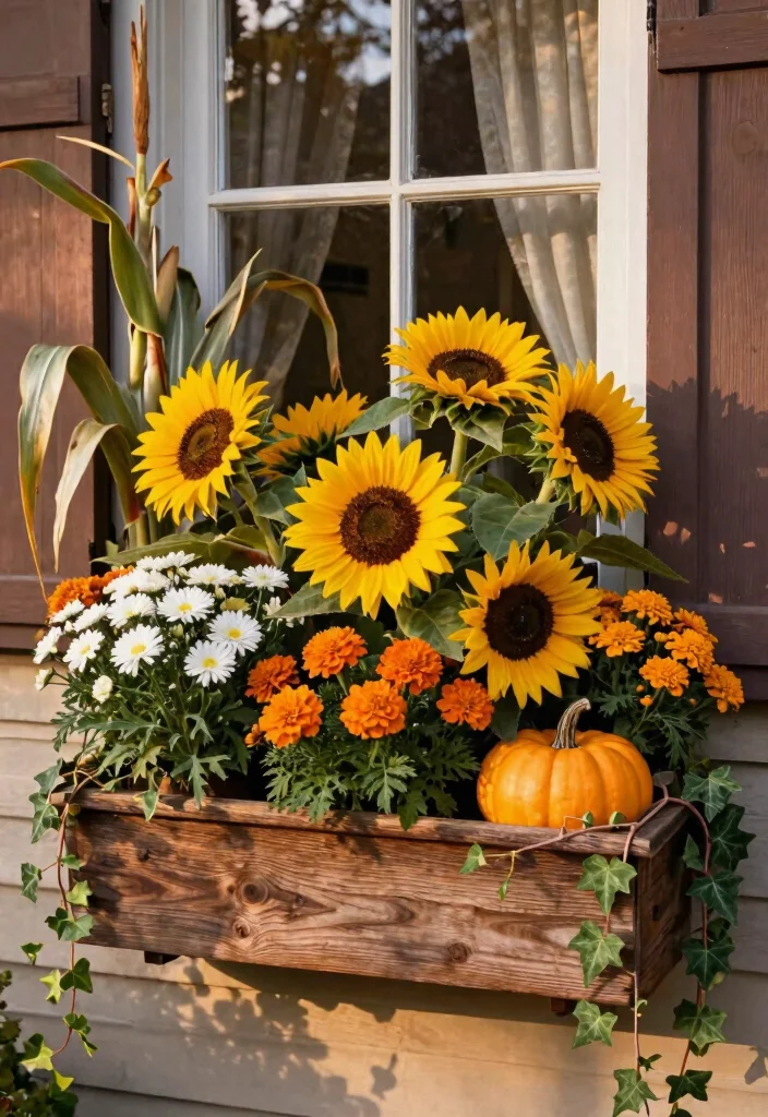 9 Warm Autumn Window Box Ideas with Harvest Colors 1. Classic Harvest Palette 0